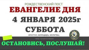 4 ЯНВАРЯ СУББОТА ЕВАНГЕЛИЕ АПОСТОЛ ДНЯ ЦЕРКОВНЫЙ КАЛЕНДАРЬ 2025 #евангелие