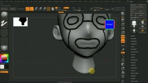 Zbrush 2020 кисть Paint Shadow и полигруппы