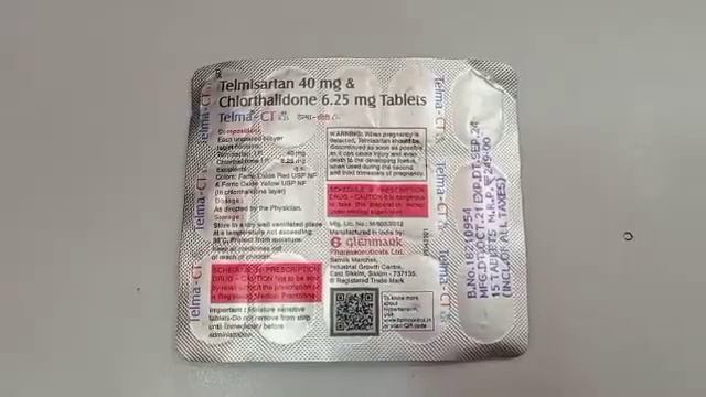 Telma CT | telmisartan 40mg and chlorthalidone 6.25mg tablets