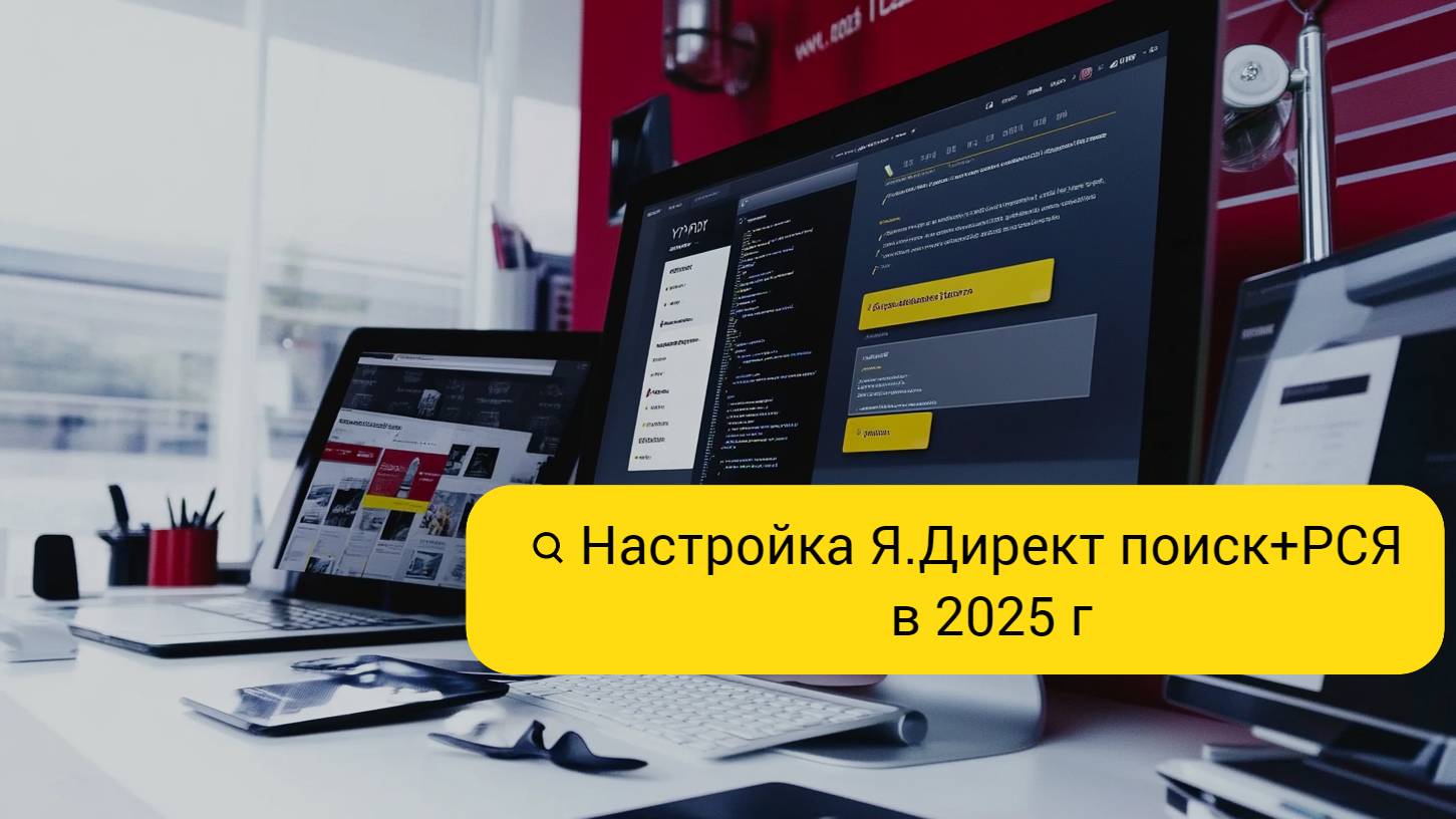 Яндекс директ. Пошаговая настройка рекламной кампании Поиск+РСЯ в 2025 году