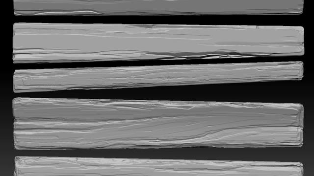 Stylized planks in zBrush