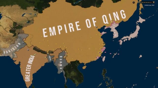 India VS Qing China Vs Japan | Hoi4 Timelapse | смотреть онлайн