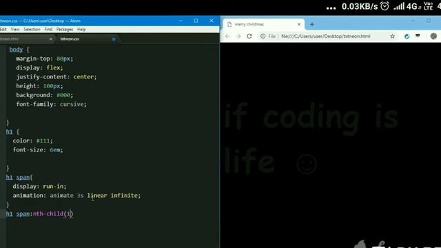 Best Neon Effect | Html and CSS | if coding is life 🔥🙏☝️👌🙋
