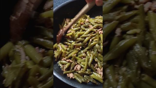 Greenbeans with ground pork#yummy#craving #satisfied #