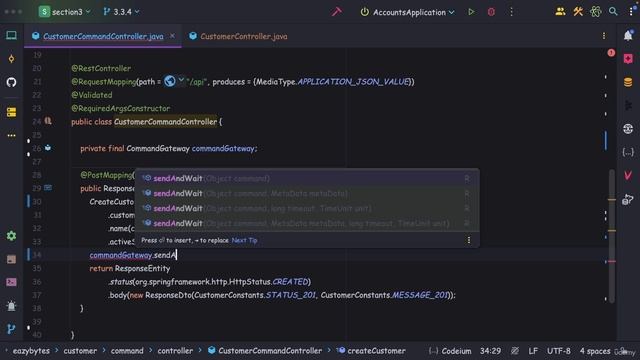 6 -Building command APIs in customer microservice