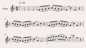 Упражнение для флейты в фа-мажоре №4 темп 60