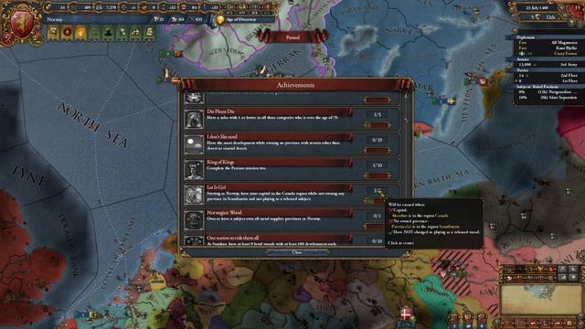 EU4 Norway Achievement Run P2 PUing Denmark смотреть онлайн