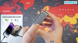 MOMAX - Q.Mag Power 11 Magnetic Wireless Charging Power Bank with Stand 10000 mAh