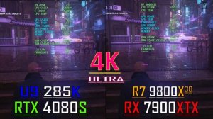RX 7900XTX + RYZEN 7 9800X3D vs RTX 4080 SUPER + CORE U9 285K || How Big is the Difference in 4K?