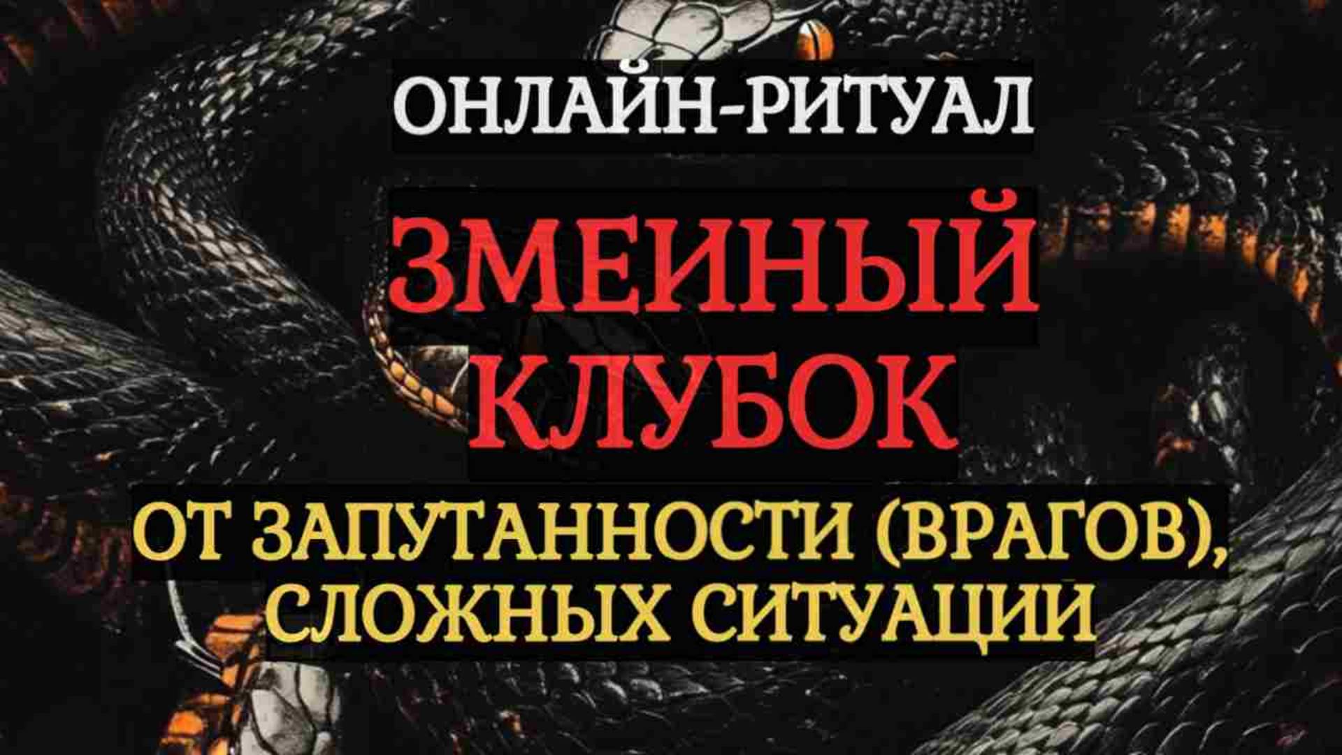ЗМЕИНЫЙ КЛУБОК: РАСПУТЫВАЕМ НЕГАТИВ ОНЛАЙН-РИТУАЛ ЧИСТКА