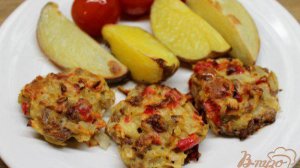 Рубленные котлеты из говядины с болгарским перцем.