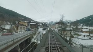 ★ 4K ★ Поездка из Ландкварт в Санкт-Мориц (подъем на 1250 м), со снегопадом! ★ 4K 60fps UHD ★