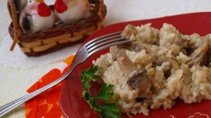 Шила-плов с шампиньонами