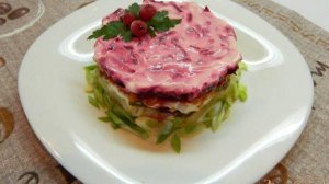 Салат под шубой с морской капустой