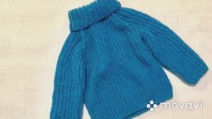 Свитер английской резинкой. Свитер спицами детский