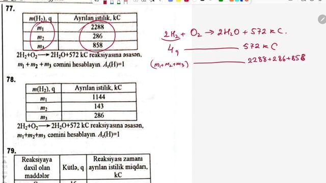 Kimyəvi reaksiyaların təsnifatı və istilik effekti.Termokimyəvi tənliklər üzrə.Səhifə 105.Sual 69-8