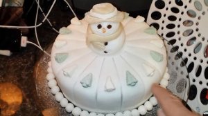 Snowman Festive Cake Made With Rolled Icing