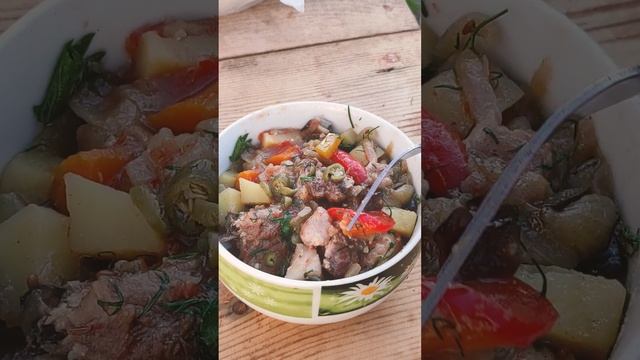 МОЛДАВСКАЯ КУХНЯ. МЯСО С ОВОЩАМИ В САДЖЕ #блюдо