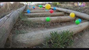 Гонка Marble Run! Спуск разноцветных мячиков по деревянным ступенькам!