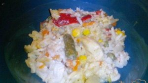 Ризотто с курицей и овощами