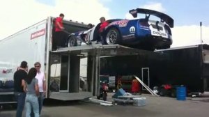 Race Car Going Into A Trailer