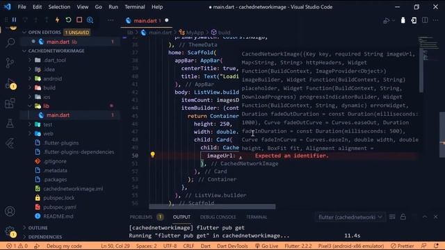 Cached Network Image ||How to show loading indicator while image displaying flutter 2.2