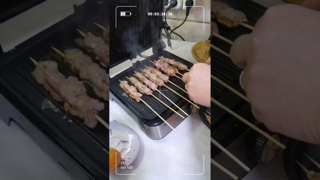 Шашлычки на контактном гриле.