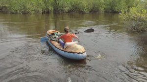 Вело-водный поход по реке Дубна, на байдарке по затопленному лесу