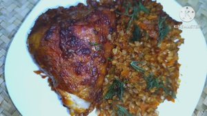 Вкусные куриные бедра с гречкой в духовке.