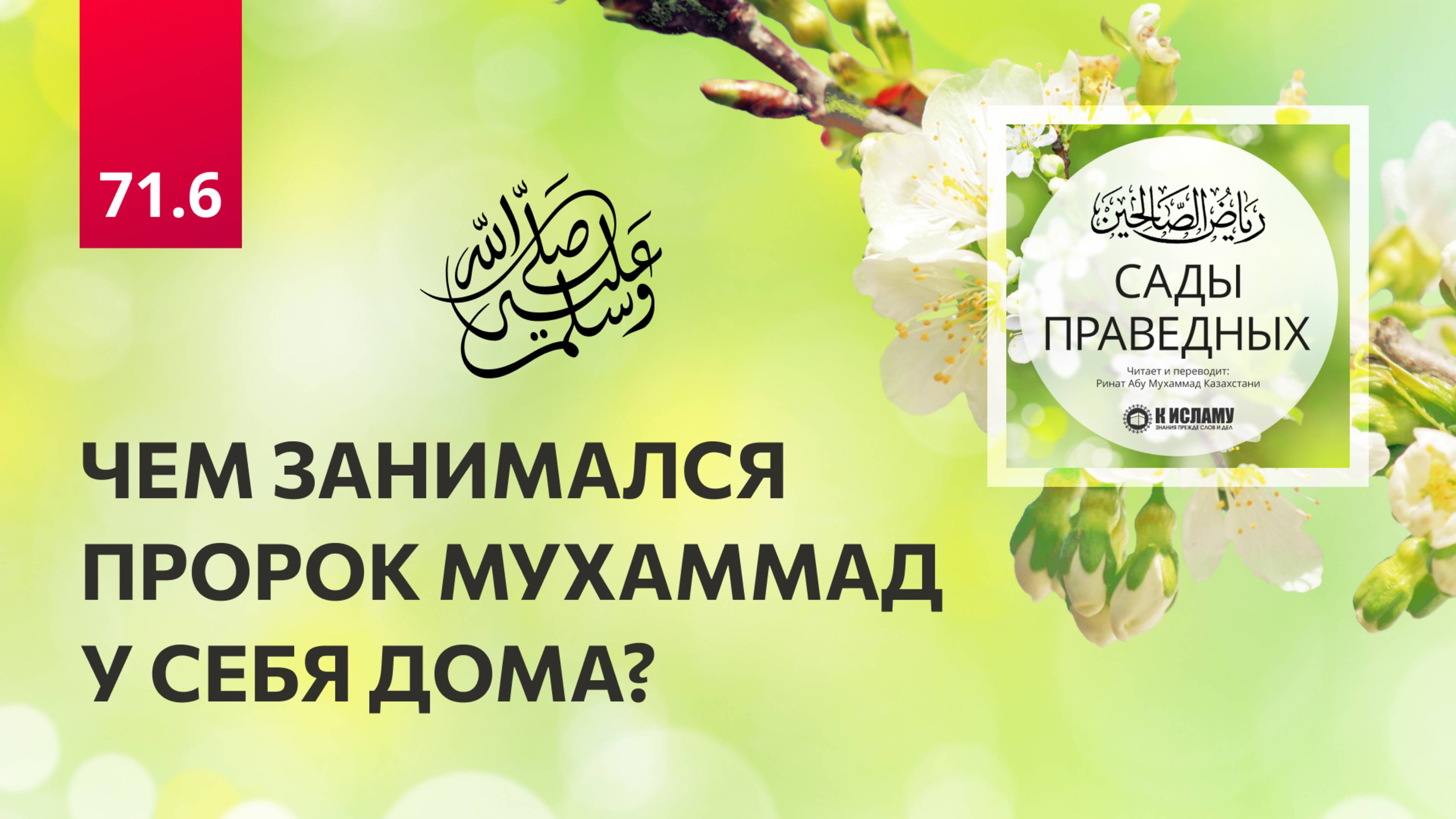 71.6 Сады праведных. Чем занимался Пророк ﷺ у себя дома? Хадисы 604–607