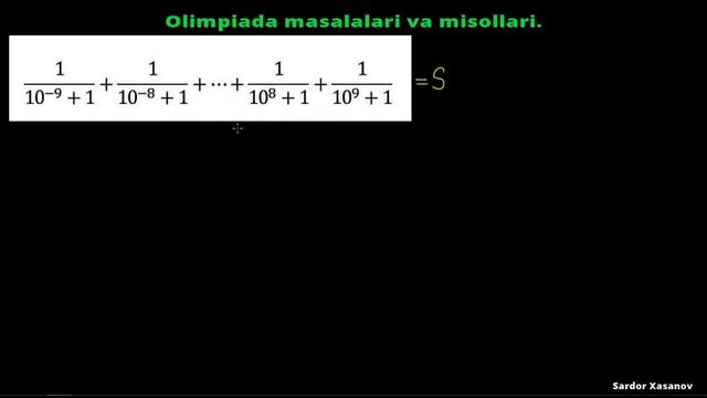 # 1. Olimpiada masalalari va misollari || Olimpiadaga birga tayyorlanamiz.