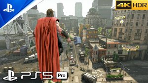 (PS5 PRO) Игровой ПРОЦЕСС Marvel s Avengers - THOR ENDGAME SUIT С ультрареалистичной графикой