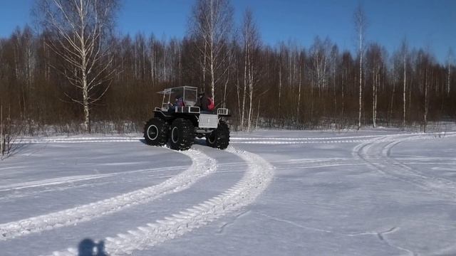 Ломаем раму небольшого караката на весенних сугробах. Меряем радиус поворота. Подъемы. 2022.03.18 смотреть онлайн