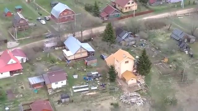 Башня сторожевая деревянная с высоты птичьего полета