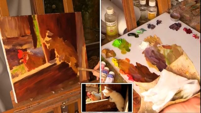 Работа над картиной "Охотник" Part 1.  Work on the painting "Little hunter". Alla Prima