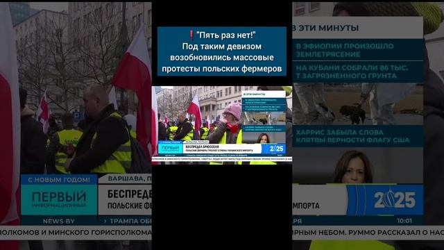 В Варшаве несколько тысяч фермеров вышли на акцию протеста. Какие требования? #протесты #варшава