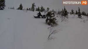 Мототолкач подъем по снегу на 500 метров.  Гора Средняя. Часть 1