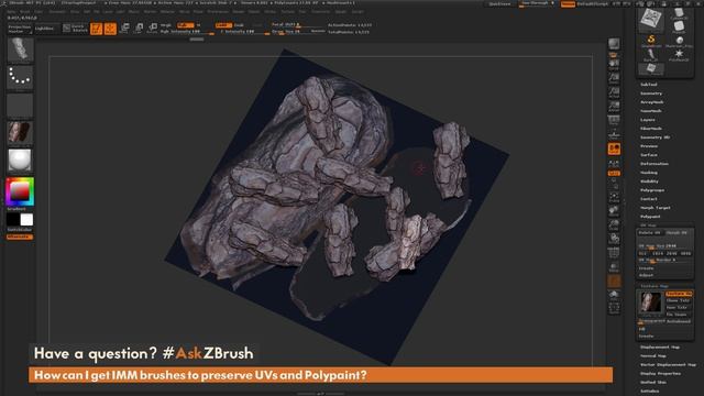 #AskZBrush_ “How can I get IMM brushes to preserve UVs and Polypaint”