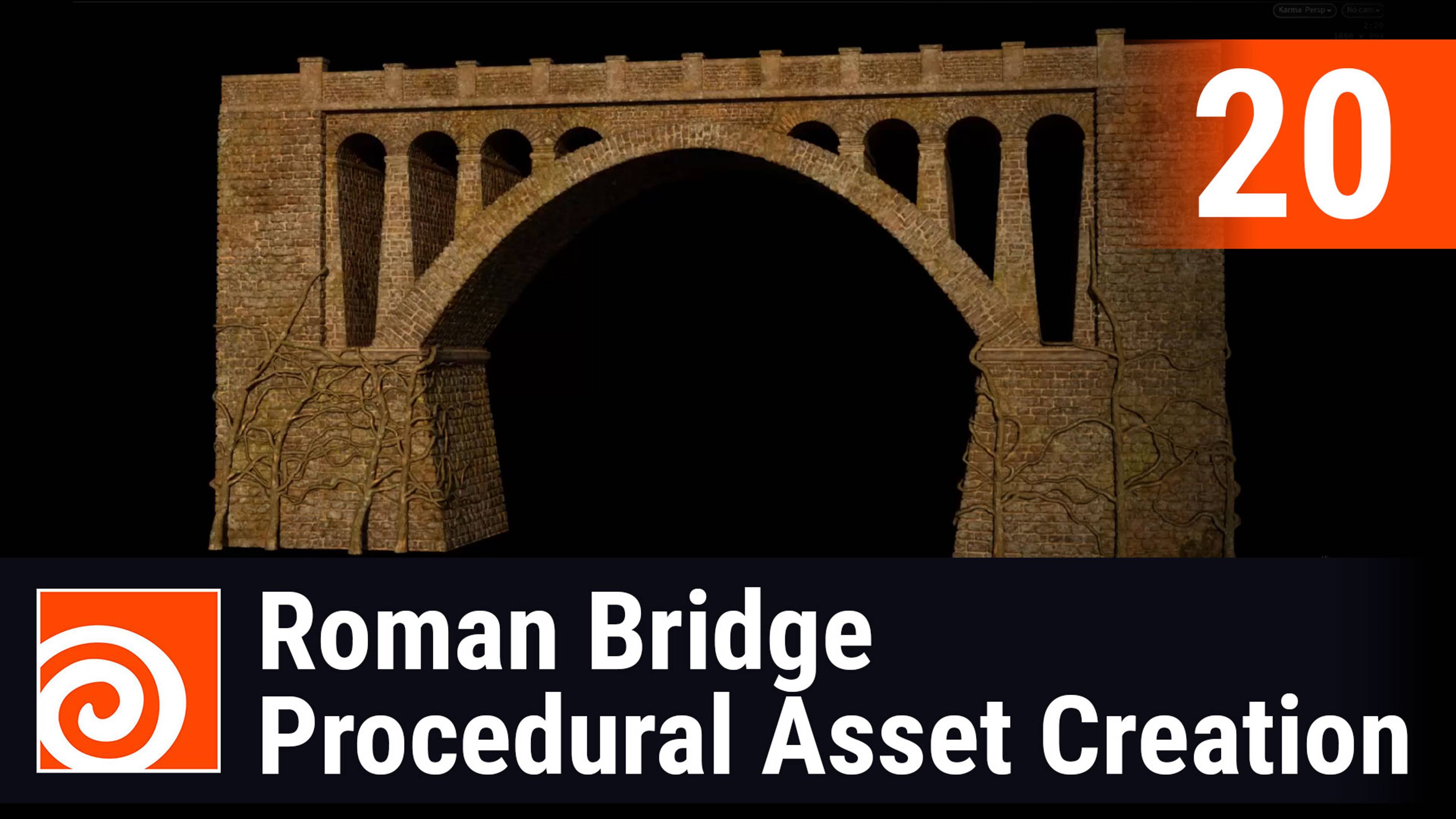 Roman Bridge - Procedural Asset Creation in Houdini Lesson 20