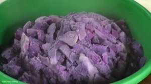 Harvesting purple Yam: Process of making purple Yam cakes for sale at the market | Trieu Mai Huong