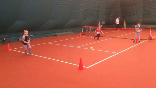 Group Tennis Drills for kids 5-6 years old (Drill 15)