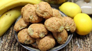 Печенье с бананом и лимоном