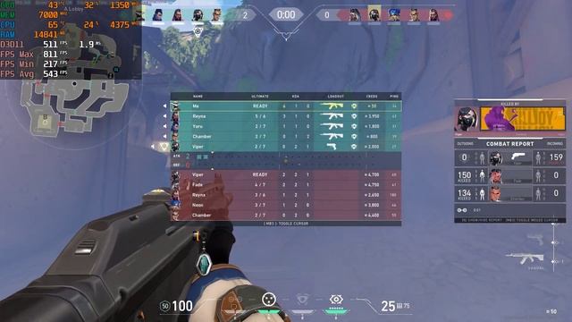 Ryzen 7 5800X3D + RTX 2080ti Valorant Benchmark LOW Settings смотреть онлайн