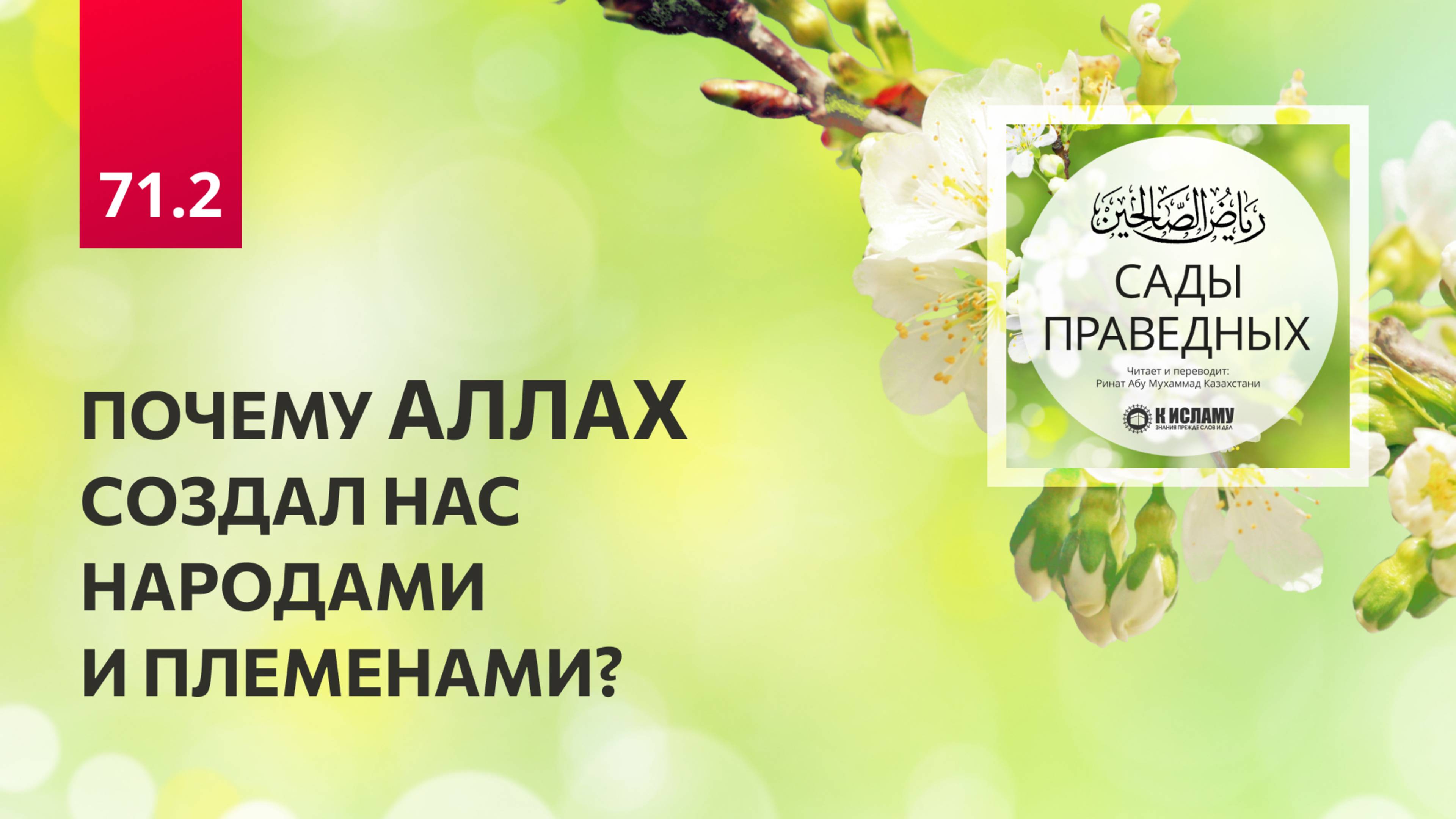 71.2 Сады праведных. Глава 71. Аллах создал нас народами и племенами, чтобы мы познавали друг друга