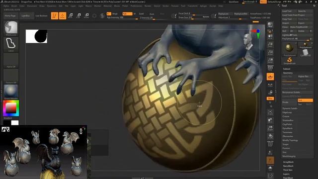 Timelaps_ Скульпт дракона в ZBrush для 3D печати