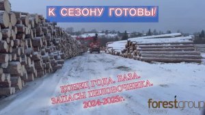 Готовимся к сезону 2025 года. Наша база. Запасы пиловочника.