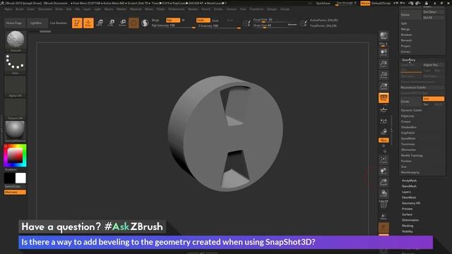 #AskZBrush_ “Is there a way to add beveling to the geometry created when using S