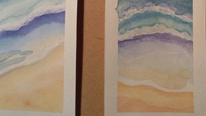 Море акварелью на закладке