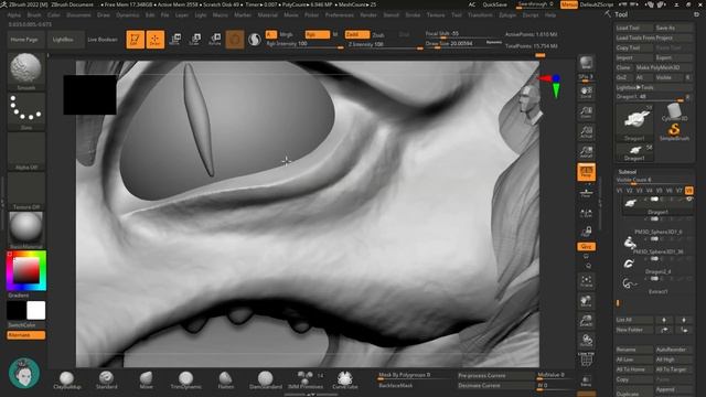 Скульптинг Дракона в Zbrush. Часть 3 - Текстура.