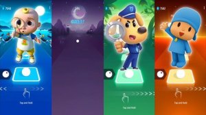 Cocomelon 🆚 Pinkfong 🆚 Sheriff Labrador 🆚 Pocoyo Tiles Hop EDM Rush🎶 Gameplay🎯